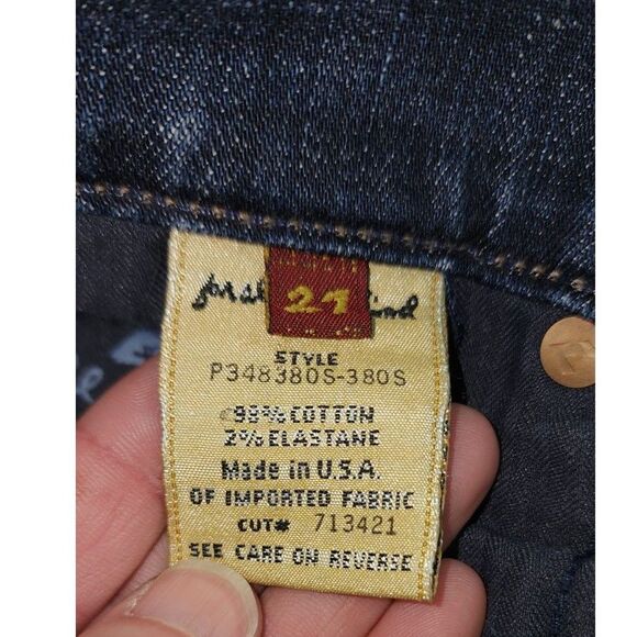 7 For All Mankind DOJO Low-Rise Dark Wash Capri Crop Jeans Sz 27 - Picture 7 of 11